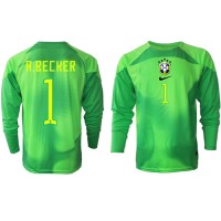 Koszulka piłkarska Brazylia Alisson Becker #1 Bramkarska Strój wyjazdowy MŚ 2022 tanio Długi Rękaw
